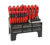 Neilsen CT2551 106pc Screwdriver and Bit Set with Precision Screwdrivers, Ratchet Bit Handle, Nut Drivers and Wall Mount Rack