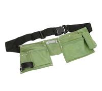 Neilsen CT2634 Gardening Double Leather Tool Belt - Colour: Green | Dual Pocket | Ideal for Garden Tools and Accessories