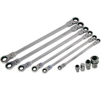 neilsen CT3037 Extra Long Flexi-Head Ratchet Spanner Set - Silver