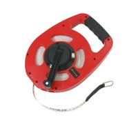 Neilsen CT3112-30m / 100ft Tape Measure: 13mm Wide Fibreglass Blade with Rapid Rewind Handle