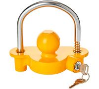 Neilsen ct3123 Universal Security Coupling Hitch Lock for Trailers Caravan Horse Box Tow Ball Fittings, Yellow