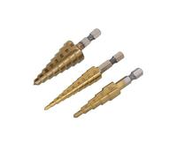 Neilsen CT3855 3pc HSS Step Drill Set - Titanium Nitride Coated High-Speed Steel Step Drill Bits
