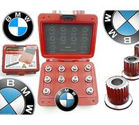 Neilsen CT3985-10pc Locking Wheel Nut Key Set with 17mm Socket Compatible with BMW 1 3 5 7 Series, X1 X3 X5, Compatible with Mini One Cooper Countryman Clubman and More