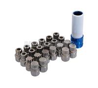 Neilsen CT3988 23pc Locking Wheel Nut Key Set- Compatible with VAG Vehicles | 1/2in.Dr | 17mm Socket | Multi-Ribe & Spline Bits