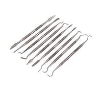 Neilsen CT4311 9pc Pick and Hook Set Stainless Steel Pick Hook and Wax Carvers Set Assorted Picks and Hooks with Knurled Handles