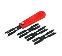 Neilsen CT4356 5pc E-Clip Tool Set 6 7 8 9mm 1/4 9/32 5/16 3/8in Reversible Blade Clip Remover for Removing and Installing E Clips Without Damage