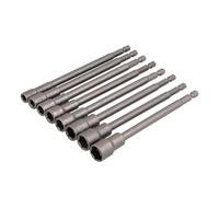 Neilsen CT4497-8pc Long Magnetic Nut Driver Set 150mm with 1/4in Hex Shank for Power Drills and Self Drilling TEK Screws - Sizes 6mm to 13mm