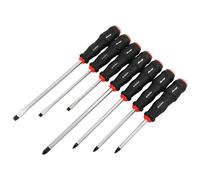 Neilsen CT4724 7pc Pound Thru Screwdriver Set - Sizes: Pozi - PZ2x100/125/150mm, PZ3x200mm and Slotted - 6x100/150, 8x200mm | Chrome Vanadium | Magnetic Tips