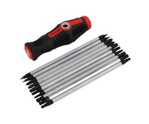 Neilsen CT4802 11pc Screwdriver Set with Dual Head Blades & T-Bar Handle | Dual head blades, 20 variations, Straight and T-bar handle, Hex Phillips Pozidriv Slotted Star