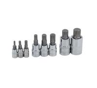 Neilsen CT4803 8pc Spline Bit Set - 1/4" 3/8" 1/2" Drive | Sizes: M4, M5, M6, M8, M10, M12, M14, M16 | CRV Sockets | S2 Bits | Supplied on Rail | Ideal for XZN Fasteners