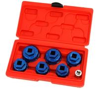 Neilsen CT4870 7pc 1/2in.Dr Oil Filter Socket Set - Cup Type 24, 27, 30, 32.5, 36, 38mm with 3/8in F to 1/2in M Adaptor | Low Profile | Ideal for Removing Paper Cartridge Oil Filters