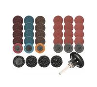 Neilsen CT5100-35pc 50mm Sanding Disc Set with Arbor | Silicon Carbide, Aluminium Oxide, Nylon Grinding Discs | Max Speed 12000rpm