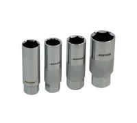 Neilsen CT5233-4pc 3/8in Dr Spark Plug Socket Set 14/16/21mm Thin Wall Chrome Vanadium