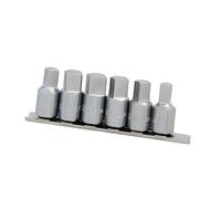 Neilsen CT5234 6pc Oil Drain Plug Key Set - 3/8in Dr Square Socket Bit Set with Rail - Sizes 8mm, 10mm, 12mm, 14mm, 3/8in, 1/2in