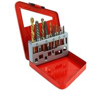 10PC EASY OUT SCREW EXTRACTOR SET WITH LEFT HAND DRILL BITS BROKEN BOLTS