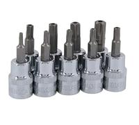 Neilsen CT5498 9pc 3/8in Dr TP Star Plus Security Bit Set - Sizes: TPS10 to TPS50 | 5 Point | Tamperproof | 48mm Long | Ideal for Tightening and Loosening Fasteners