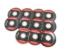 Neilsen CT6187 11pc 115mm Polishing Sanding Flap Disc Set - 22.2mm Centre, Ideal for Fabrication, De-Burring, Cleaning, Stripping, Finishing | Compatible Surface: Wood, Metal, Plastic