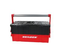 Neilsen CT6467-5 Tray Folding Cantilever Tool Box, Durable PP+PA Plastic with Iron Handle, 46.6 x 22.4 x 21.7cm, Organiser for Screwdrivers, Wrenches, and Tools