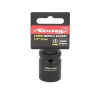 Neilsen CT6481 1/2in Dr Chrome-Molybdenum Impact Socket 21mm - 6 Point Single Hex, Height 38mm