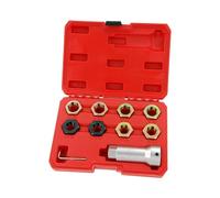 Neilsen CT6579-9pc Axle Spindle Rethreading Set, Thread Repair Dies & 27mm Extension Bar, Ideal for Axle Studs, Wheel Studs and Spindle Threads