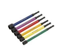 Neilsen CT6599 Magnetic Nut Setter Set, 6-Piece, Color-Coded, 1/4-Inch Hex Drive, Secure Hold