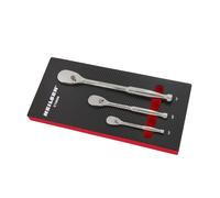 Neilsen CT6606 3-Piece Pear-Head Premium Ratchet Set - 1/4'', 3/8'', 1/2'' | 90-Tooth, 4° Arc Swing