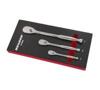 Neilsen CT6606 3-Piece Pear-Head Premium Ratchet Set - 1/4'', 3/8'', 1/2'' | 90-Tooth, 4° Arc Swing