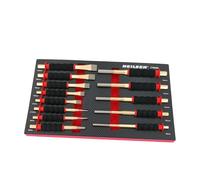 Neilsen CT6630 13pc Pin Punch and Chisel Set - CR-V Steel with Soft Grip for Shock Absorption - Includes Centre Punches and Flat Chisels