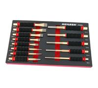 Neilsen CT6630 13pc Pin Punch and Chisel Set - CR-V Steel with Soft Grip for Shock Absorption - Includes Centre Punches and Flat Chisels