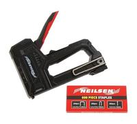 Neilsen CT6649 3-in-1 Staple Gun - High/Low Power Switch | Safety Handle Lock | TPR Handle | Long Nose Bottom Load | Compatible with T50, T25, 18GA Staples | 600pcs Included