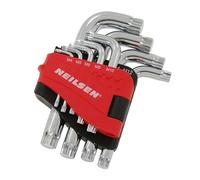 Neilsen CT6719-9pc Short L Type Spline Wrench Set M4-M18 | CR-V Steel, Key Lengths 60-160mm, Compact Design for Automotive, Engineering & DIY Applications