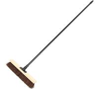 Neilsen CT6908 Stiff Broom with Natural Bassine Hard Bristle - 380mm with 1.4m Screw Fit Metal Handle for Indoor & Outdoor Cleaning