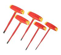 Neilsen CT7096 5pc Slim Insulated T-Handle Hex Key Set - Size: 3-8mm | 150mm Length | S2 Steel | Ideal for Electrical Safety & Efficient Fastening