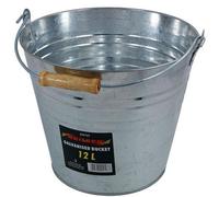 Neilsen 12 Litre Galvanised Steel Metal Bucket Strong Swivel Wooden Handle for Coal Fire Ash Garden Waste