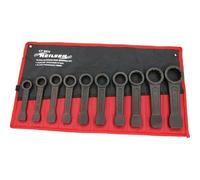 Neilsen Heavy Duty Slogging Ring Spanner Set, 10-Piece Chrome Steel Wrench Kit, 24-50mm Sizes, Professional Mechanic Tool Set with Storage Case