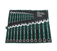 Neilsen Savino CT0985 25pc Green Dip Combination Spanner Set - 6mm to 32mm, with Dipped Handles and Wallet, Durable and Versatile Spanner Set for Aut