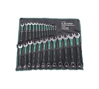 Neilsen Savino CT0985 25pc Green Dip Combination Spanner Set - 6mm to 32mm, with Dipped Handles and Wallet, Durable and Versatile Spanner Set for Aut
