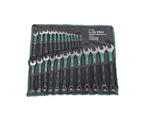 Neilsen Savino CT0985 25pc Green Dip Combination Spanner Set - 6mm to 32mm, with Dipped Handles and Wallet, Durable and Versatile Spanner Set for