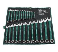 Neilsen Savino CT0985 25pc Green Dip Combination Spanner Set - 6mm to 32mm, with Dipped Handles and Wallet, Durable and Versatile Spanner Set for Automotive, DIY, and Industrial Use