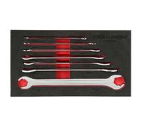 Neilsen Ultra Thin Flat Open Ended Long Spanner Set Ratcheting Action 7 Piece 6mm/19mm Slim Ratchet Action Wrench