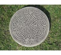 neilsstonecraft Celtic Square Knot Stepping Stone Garden Ornament - Decorative Shield Design Garden Path Stone 27cm for Lawn, Patio or Border - Outdoor Garden Decor