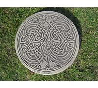 neilsstonecraft Celtic Square/Shield Knot Stepping Stone Garden Ornament - Decorative Celtic Knot Garden Path Stone - Dia 27cm x H 3cm