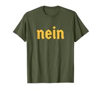 Nein Funny German Saying Costume Nein Germany T-Shirt, Men, Olive Green, Medium
