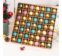 Neioaas 49 PCS Mini Christmas Ball Ornaments for Mini Tree - 3cm/1.2" Xmas Tree Hanging Ornament Balls,Traditional Christmas Baubles Set, Xmas Decorations for Family Birthday Party (Gold Blue Pink)