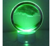 Neioaas Moving Sand Art Table Lamp,3D Deep Sea Landscape Quicksand Lamp, 7 Color Changing Sand Motion Desk Lamp,360° Rotation 3D Hourglass Lights,Desktop Art Toys for Life Home Decor (Green-1)
