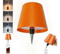 Neioaas Wireless Bottle Lamp,2025 New 3 Color Stepless Dimming Wireless Wine Bottle Lamp, USB Rechargeable Touch LED Wine Bottle Lights for Home,Bar,Camping,Travel (Orange,1PC)