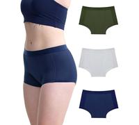 Neione Period Pants Heavy Flow Cotton Menstrual Underwear Holds 4 Tampons Women Boxer Shorts High Waist Knicker Plus Size 3 Pack Advocate 3XL