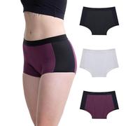 Neione Period Pants Heavy Flow Cotton Menstrual Underwear Holds 4 Tampons Women Boxer Shorts High Waist Knicker Boyshorts 3 Pack Spectrum M