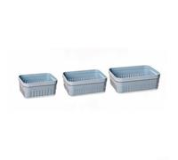 NEIQIUWING 3pcs Dual Layer Draining Basket For Fruit Veg Stackable