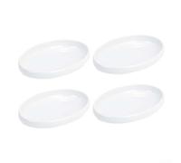 NEIQIUWING 4 Pcs White Melamine Oval Plates | Shallow Elongated Serving Dishes for Cold Cuts, Appetizers, and Side Dishes, Lightweight Shatterproof Tableware